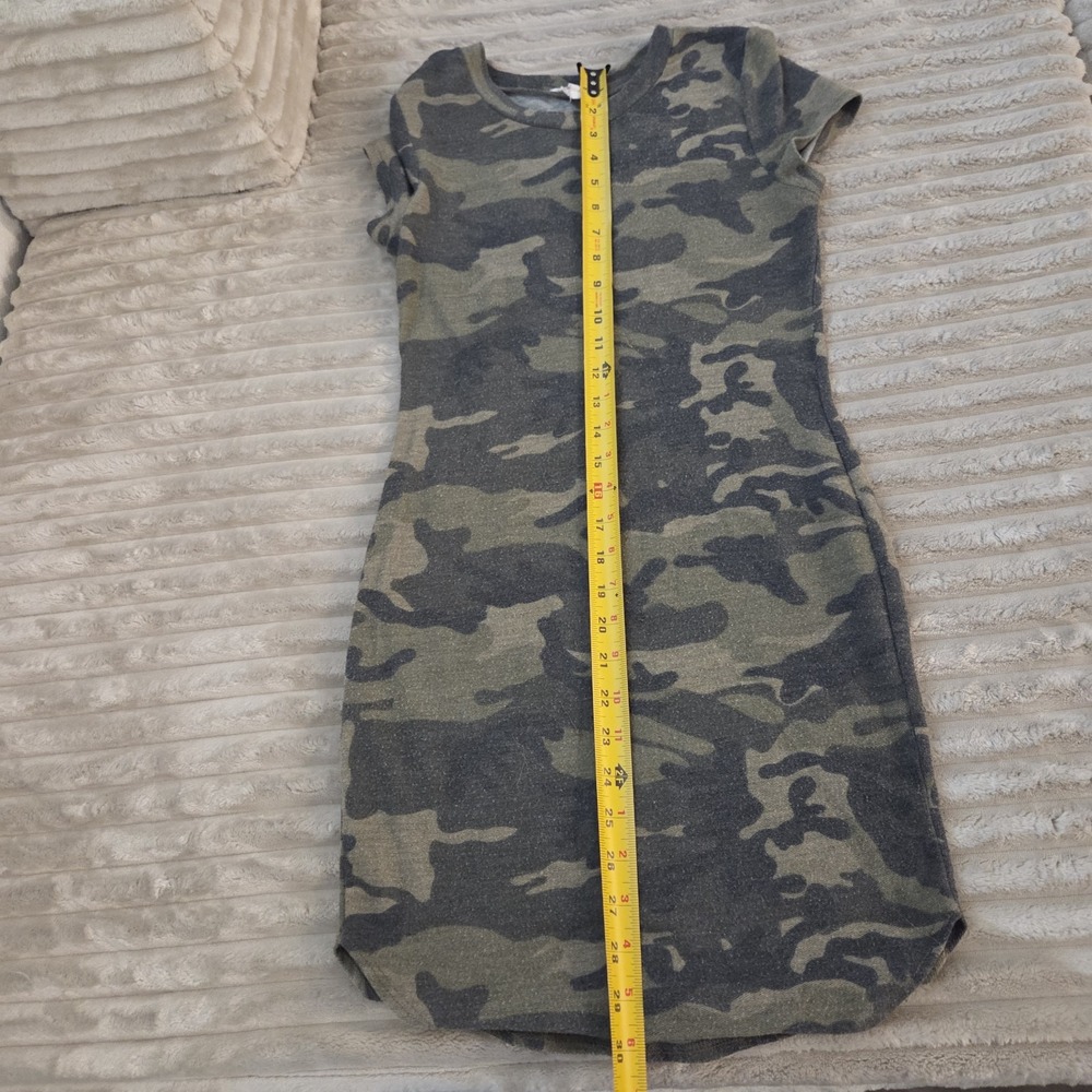 AGACI Camouflage Bodycon Dress Womens Size S Small Camo Crewneck Short Sleeve - Picture 3 of 9